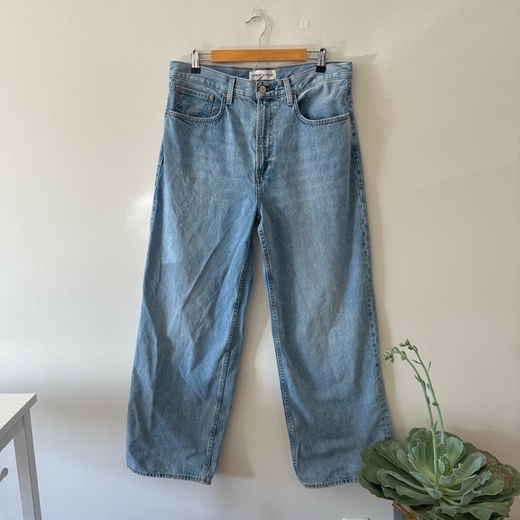 ARITZIA Denim Forum 90s Low Rise Baggy Wide Leg Jeans Rigid Cotton 31 - Picture 1 of 8